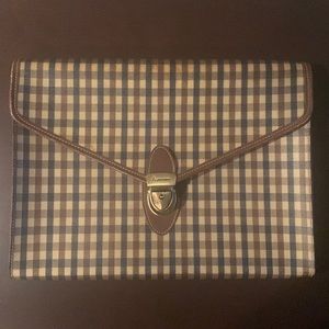 Aquascutum London checkered, small laptop or file case, 10.5” x 14” x 1”